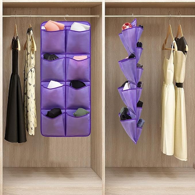 Dual Sided Hanging Closet Organizer Shoe Rack Holder