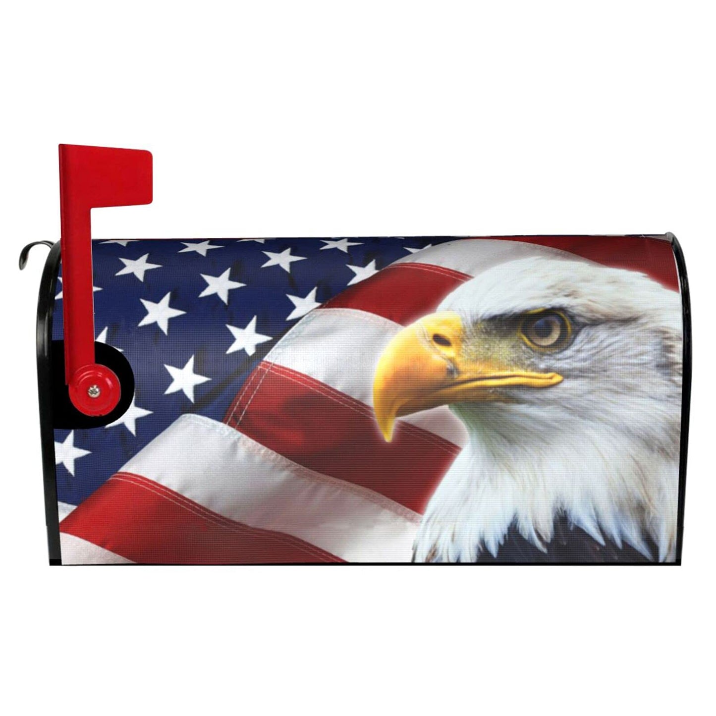 Sweetshow Patriotic American Flag Mailbox Cover Magnetic 21x18 Inch with USA Flag Eagle Decor for Garden Yard Home Decoration