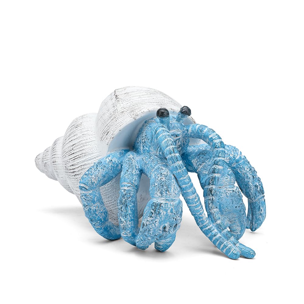 SUYNYBHF Beach Decor Coral Reef Decor, Blue Hermit Crab Figurine, Resin Sculpture, Home Office Desk Statue, Bathroom, Living Room or Seaside Villa Decor Gift