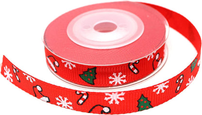 Joiedomi 18Pcs Christmas Ribbons, 90 Yard Grosgrain Satin Fabric Ribbons for Christmas Box Wrapping, Hair Bow Clips, Gift Bows, Craft, Sewing, Wedding (18PCS One-Size)