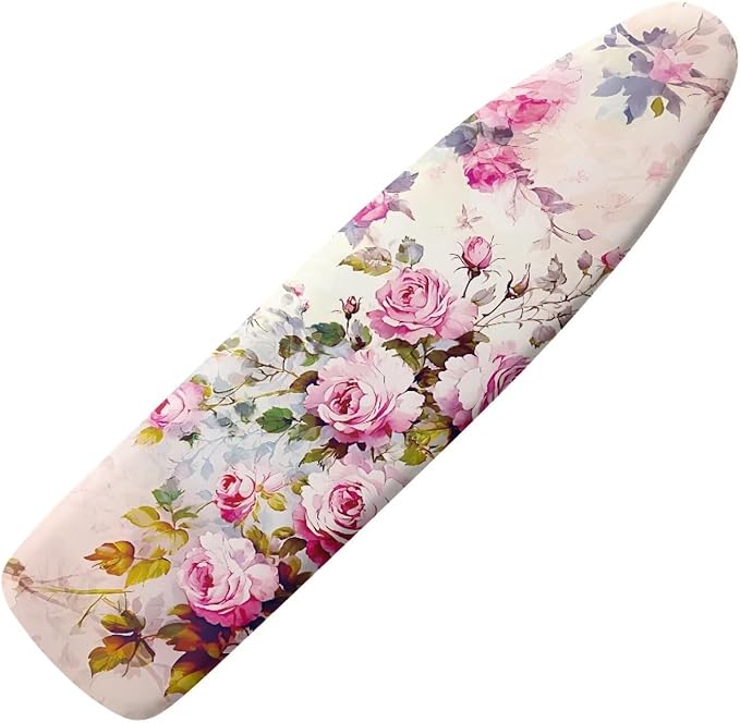 Pink Flower Ironing Board Cover and Pad Iron Pad Covers Resist Scorching and