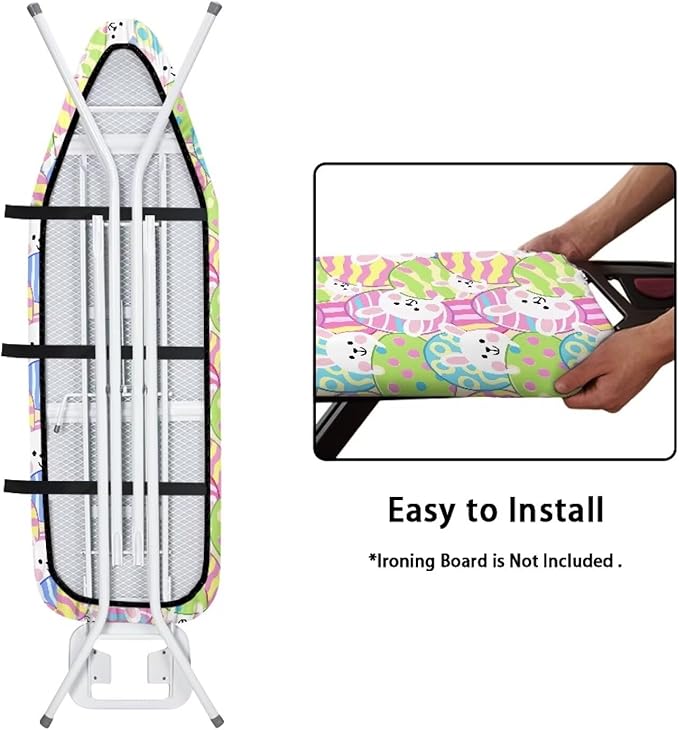 Sprowallow Cartoon Rabbit Ironing Board Covers Silicone Coating 15x54 inch
