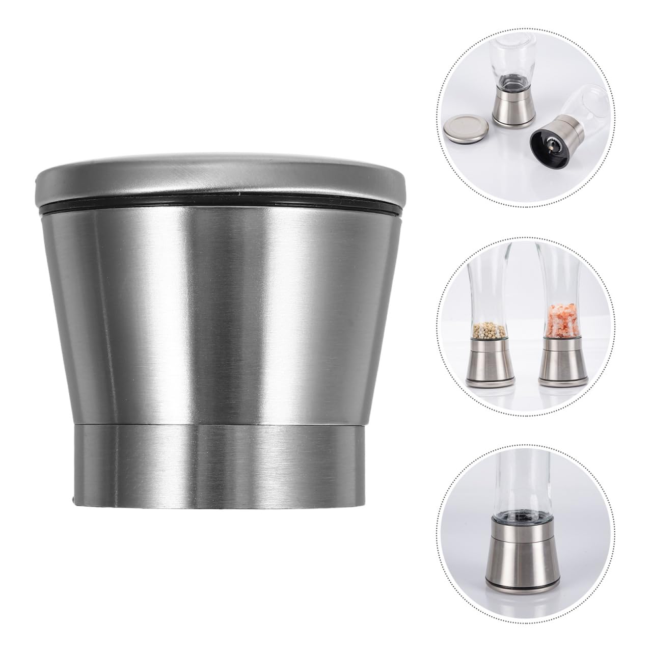 Ipetboom Metal Grinder Caps Replacement Tops for Salt Pepper Mills 2.55X2.55X2.28In Manual Spice Bottle Covers Grinding Caps for Kitchen Use 2Pcs