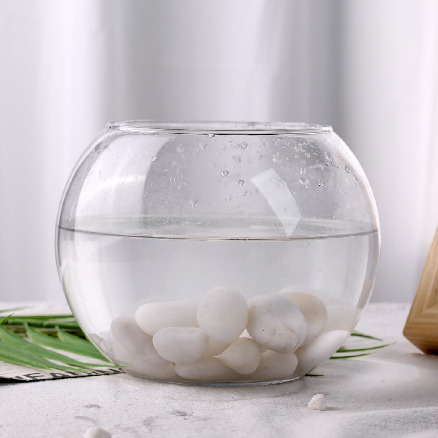 DomeStar 2.7lb White Rocks for Landscaping, White Garden Rocks Polished Pebbles Garden Stones, Pebbles for Indoor, Walkways, Yard, Plants, Aquarium Fish Tank,Vase Filler Decor