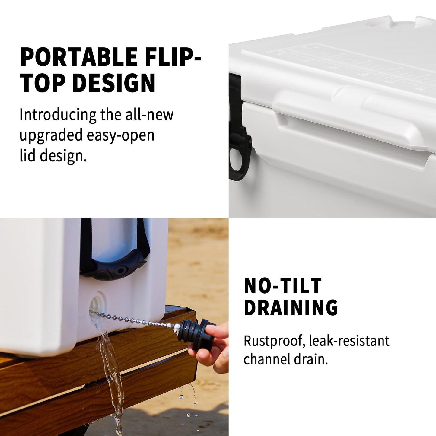 EchoSmile 25/30/35/40/60/75 Quart Rotomolded Cooler, Built to Stand up to The Rigors of The Journey