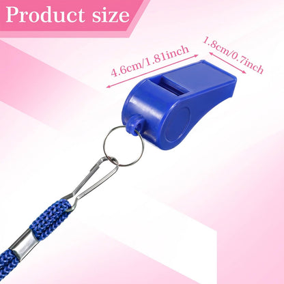 Alrhso 2Pcs Blue Whistle for Coaches Plastic Sports Whistle with Lanyard Loud Blue Referee Cheer Whistles Coaching Whistles for Outdoor Enthusiasts Basketball Dog Training Party Favors