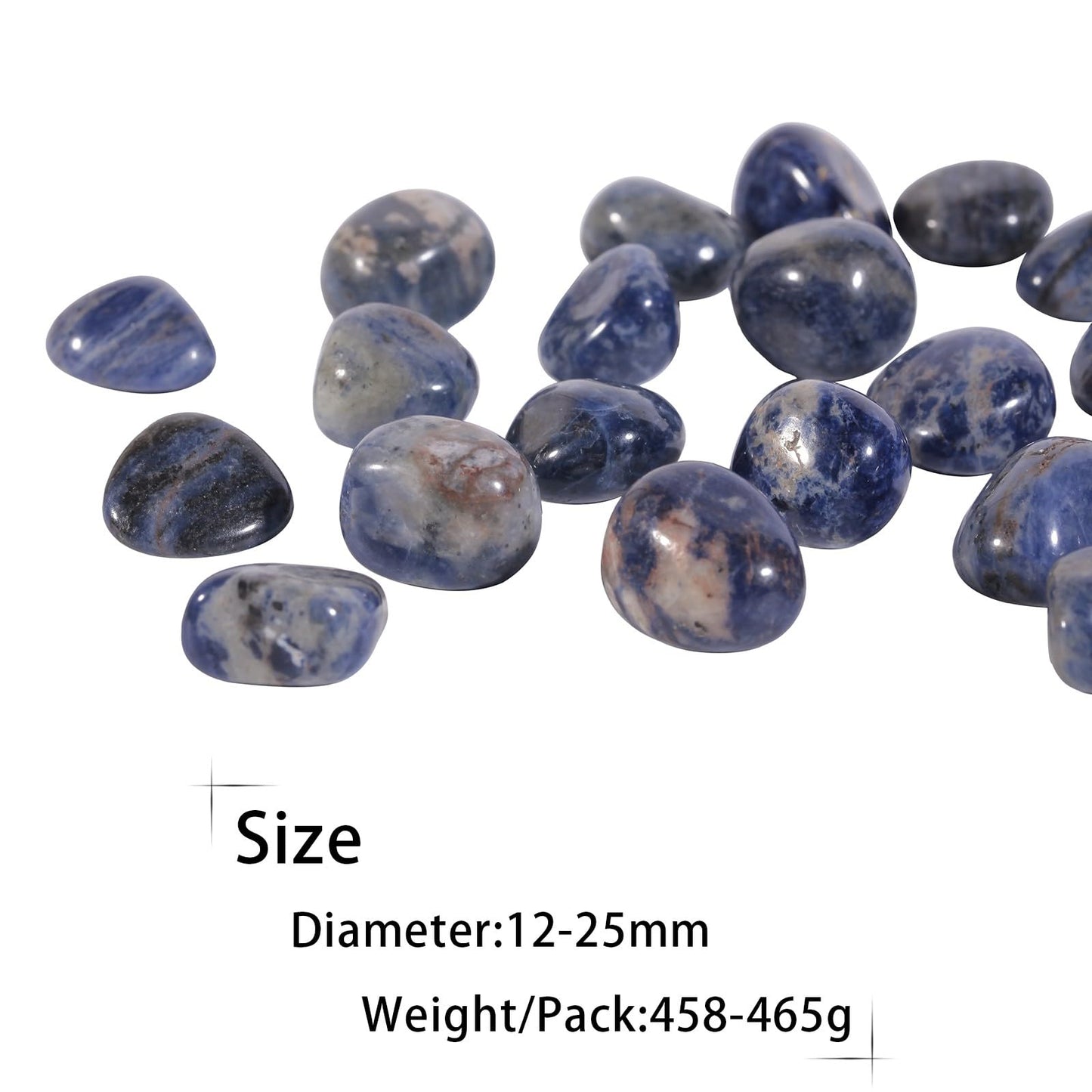 dssmboom 1Pound Natural Tumbled Crystal Stone for Vase Fillers, Decorative Stones for Home Office, Sodalite