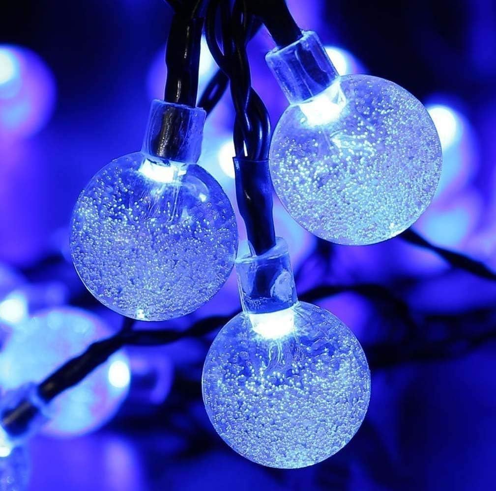 Toodour Solar String Lights Outdoor, 56ft 100 LED Globe String Light with 8 Mode, Waterproof Crystall Ball Lights Solar Patio Lights for Garden, Lawn, Patio, Gazebo, Yard, Outdoor Decor - Blue