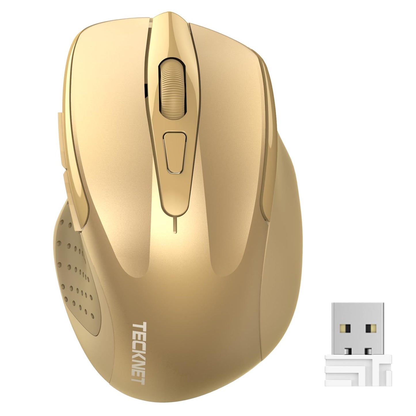 TECKNET Wireless Mouse, 2.4G Ergonomic Optical Mouse, Computer Mouse for Laptop, PC, Computer, Chromebook, Notebook, 6 Buttons, 24 Months Battery Life, 2600 DPI, 5 Adjustment Levels