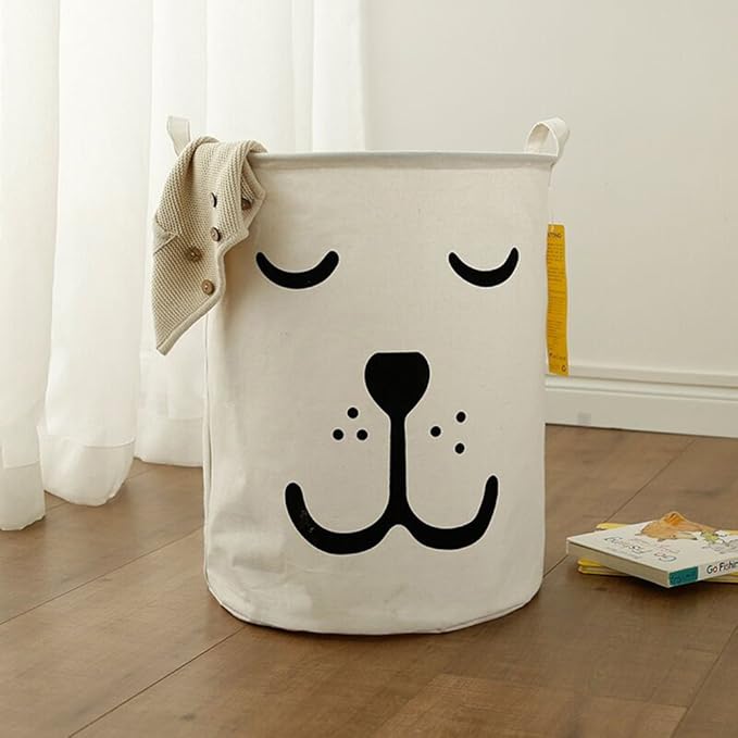 FANKANG Storage Basket, Nursery Hamper Canvas Laundry Basket Foldable