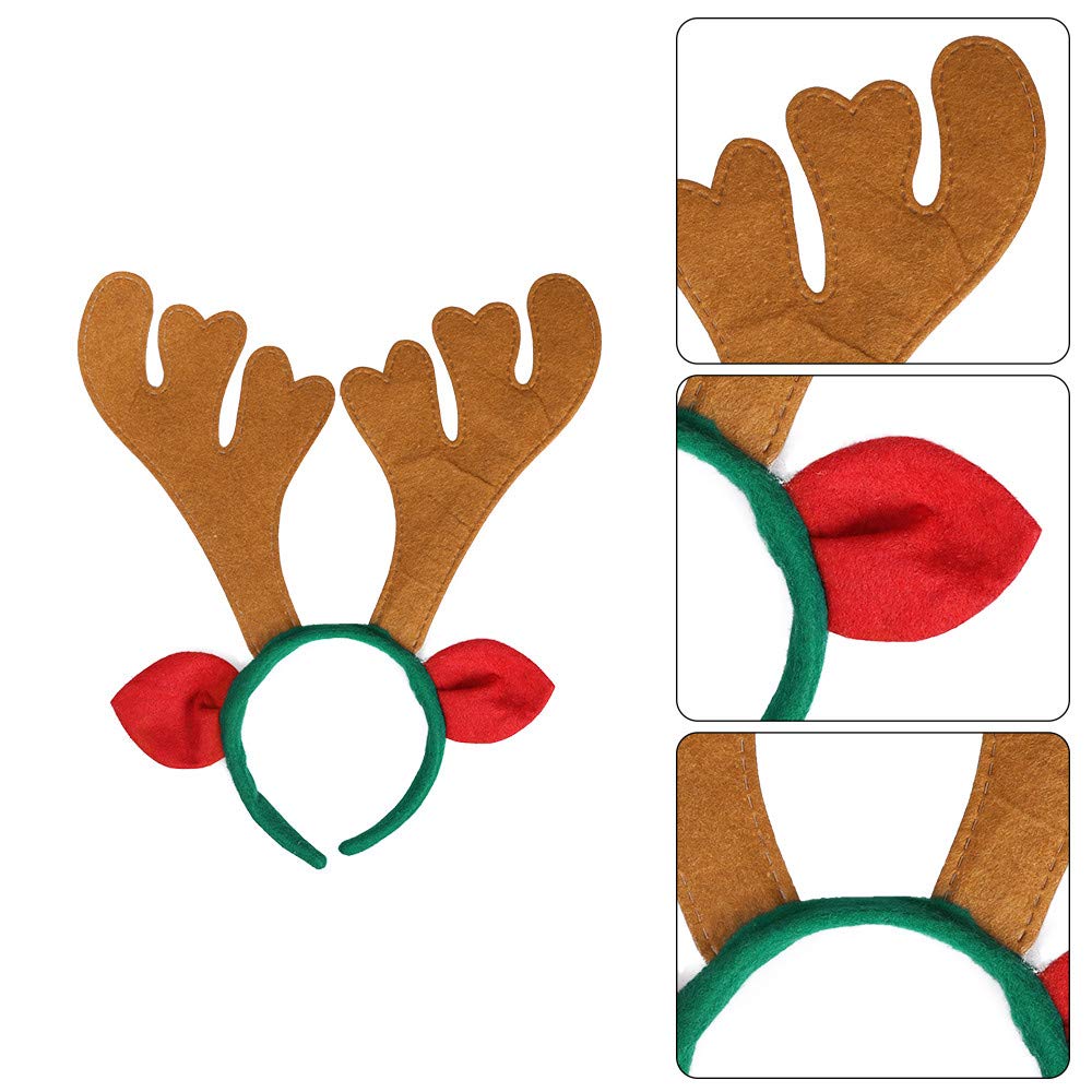 Max Fun Christmas Headbands Reindeer Antlers Headband Xmas Decoration Costume Hairbands for Christmas Parties Holiday Favors Photo Booth(Pack of 8)