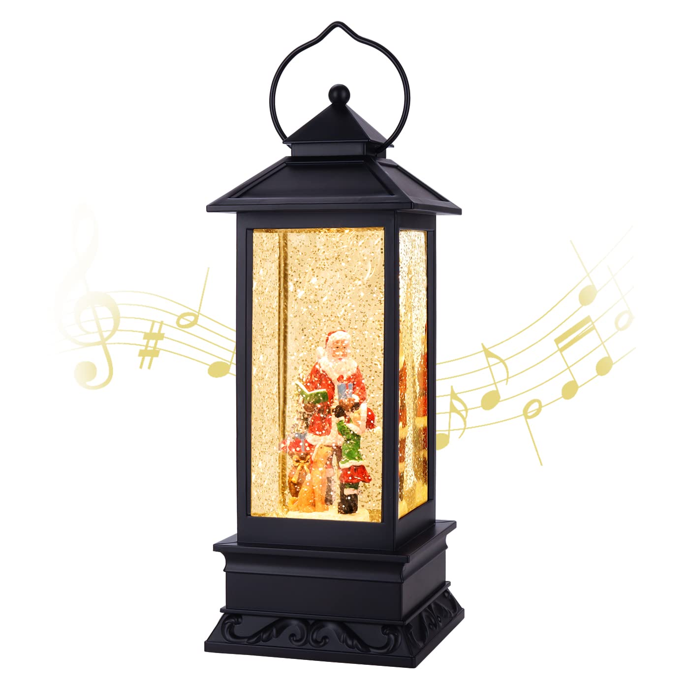 Snow Globe Christmas Decorations Musical Snow Globe Lantern, Christmas Table Lantern Caroler Lighted Water Lanterns USB & Battery Operated, Christma Decor Indoor and Xmas Gifts