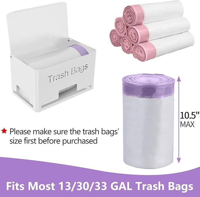 Extra Large Trash Bag Holder Dispenser, Metal Garbage Bag Dispenser Roll Holder