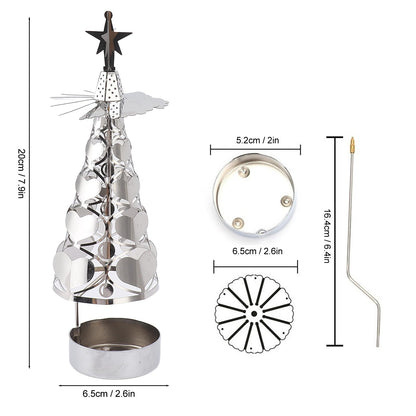 CHEOTIME Spinning Candle Holder with Cup, Rotary Candle Holder Rotating Candlestick Set for Romantic Wedding Christmas Party Home Table Decorations (Heart)