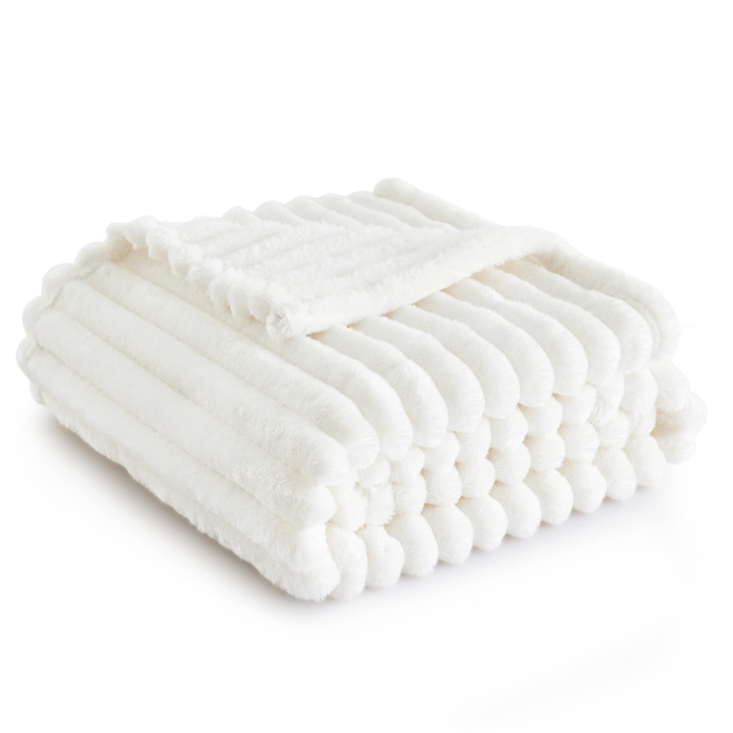 Bedsure White Throw Blanket for Couch, White, 50x60 Inches
