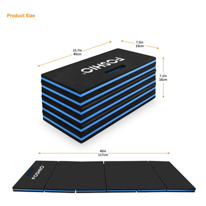 FOSHIO Foldable EVA Mat with Carrying Handles - Thick Kneeling Mat for Under Car, Garage, Picnicking, Gardening, Camping, Home Gym (Blue)