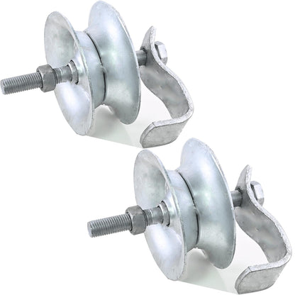 Sliding Gate Rollers 5" Steel Pipe Track Roller Galvanized for 1 5/8" Pipe Track (Pack of 2)