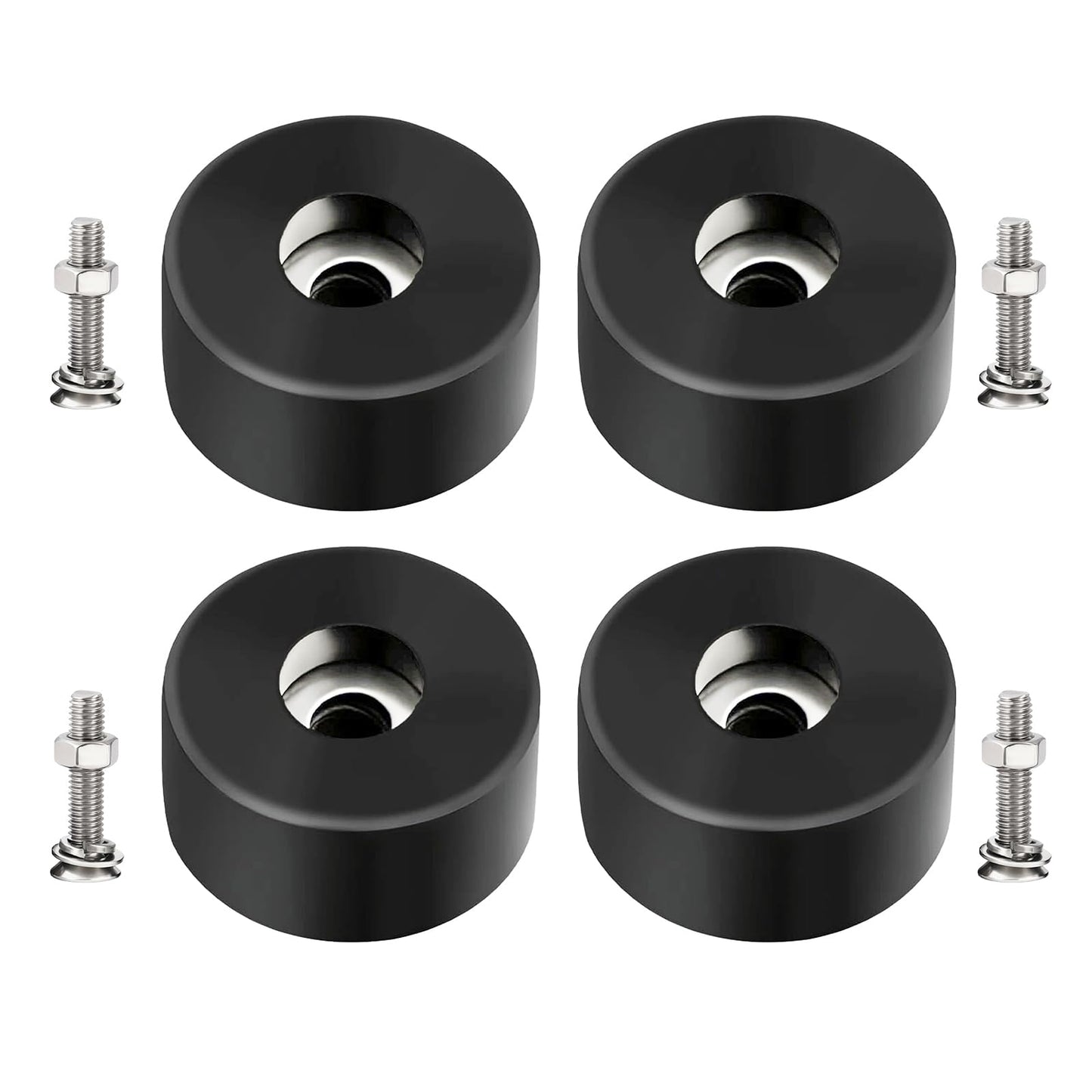 4 Pack 192310GS Anti Vibration Rubber Feet with Stainless Steel Nuts & Washers – Universal Air Compressor Isolation Pads for Generators, Pressure Washers, Speaker Cabinets, Washing Machine, Furniture