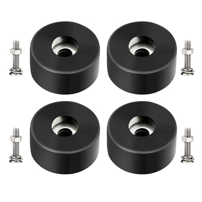 4 Pack 192310GS Anti Vibration Rubber Feet with Stainless Steel Nuts & Washers – Universal Air Compressor Isolation Pads for Generators, Pressure Washers, Speaker Cabinets, Washing Machine, Furniture