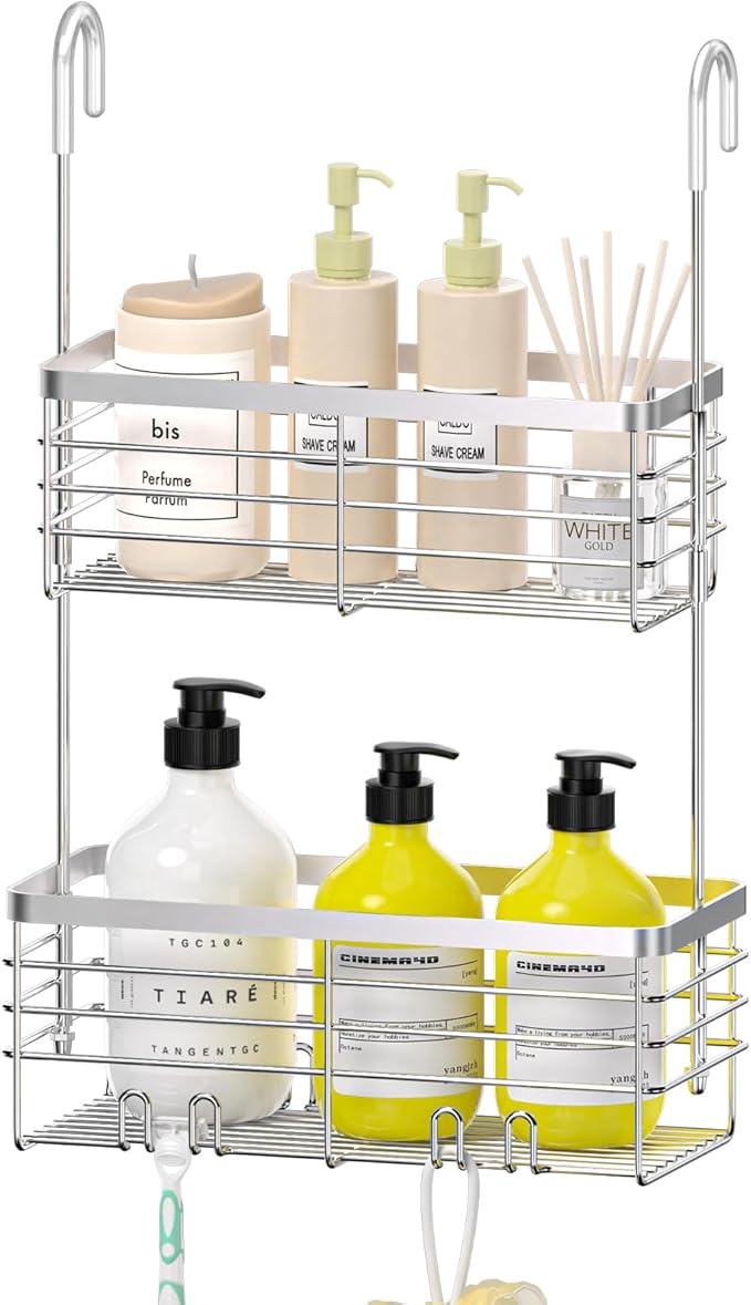 DELLAN Hanging Shower Organizer, 2-Tier Shower Rack