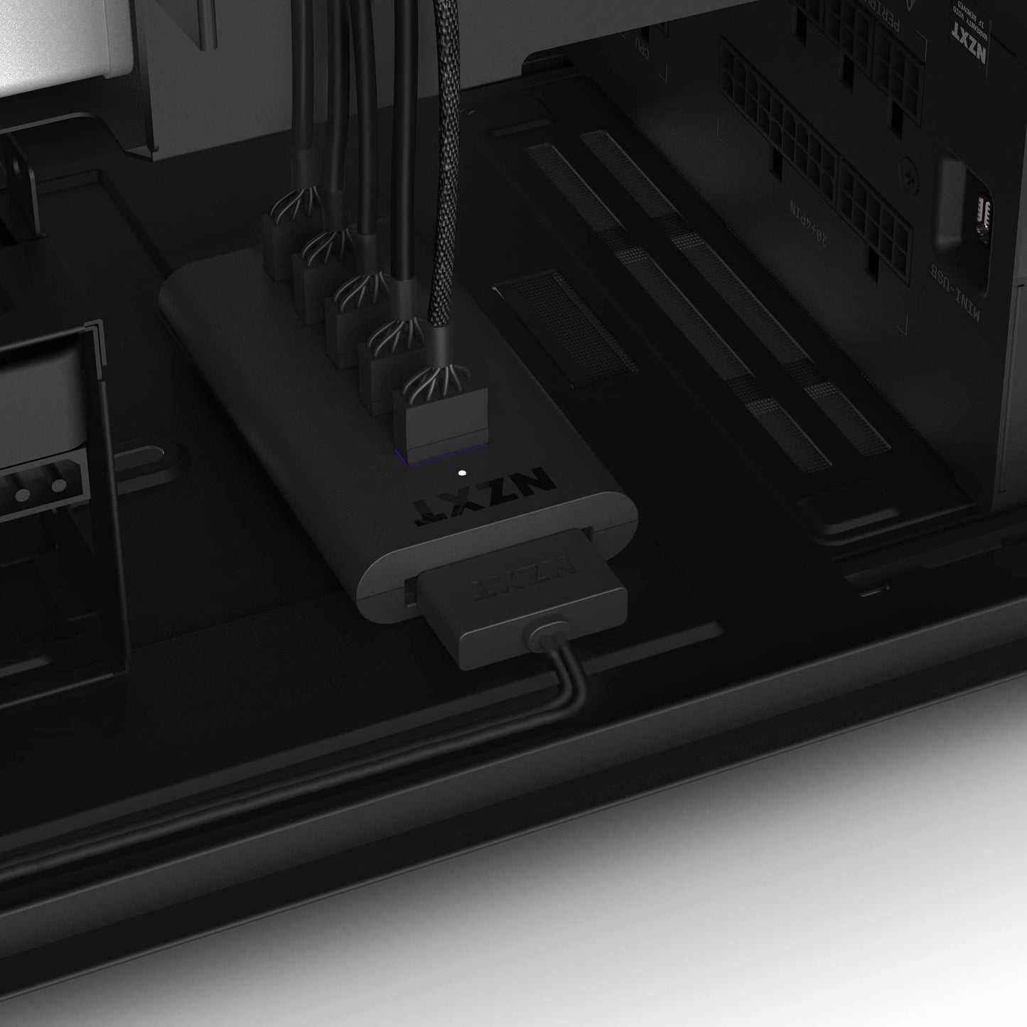 NZXT Internal USB Hub 3 - AC-IUSBH-M3-4 Internal USB 2.0 Ports - 3M Dual Lock Tapes - Magnetic Body - Plug and Play