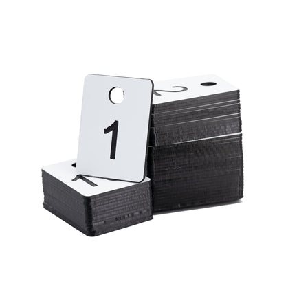 StayMax Plastic Numbered Tags Rectangle Key Number Tags Number Disc with Hole (1-100, White)