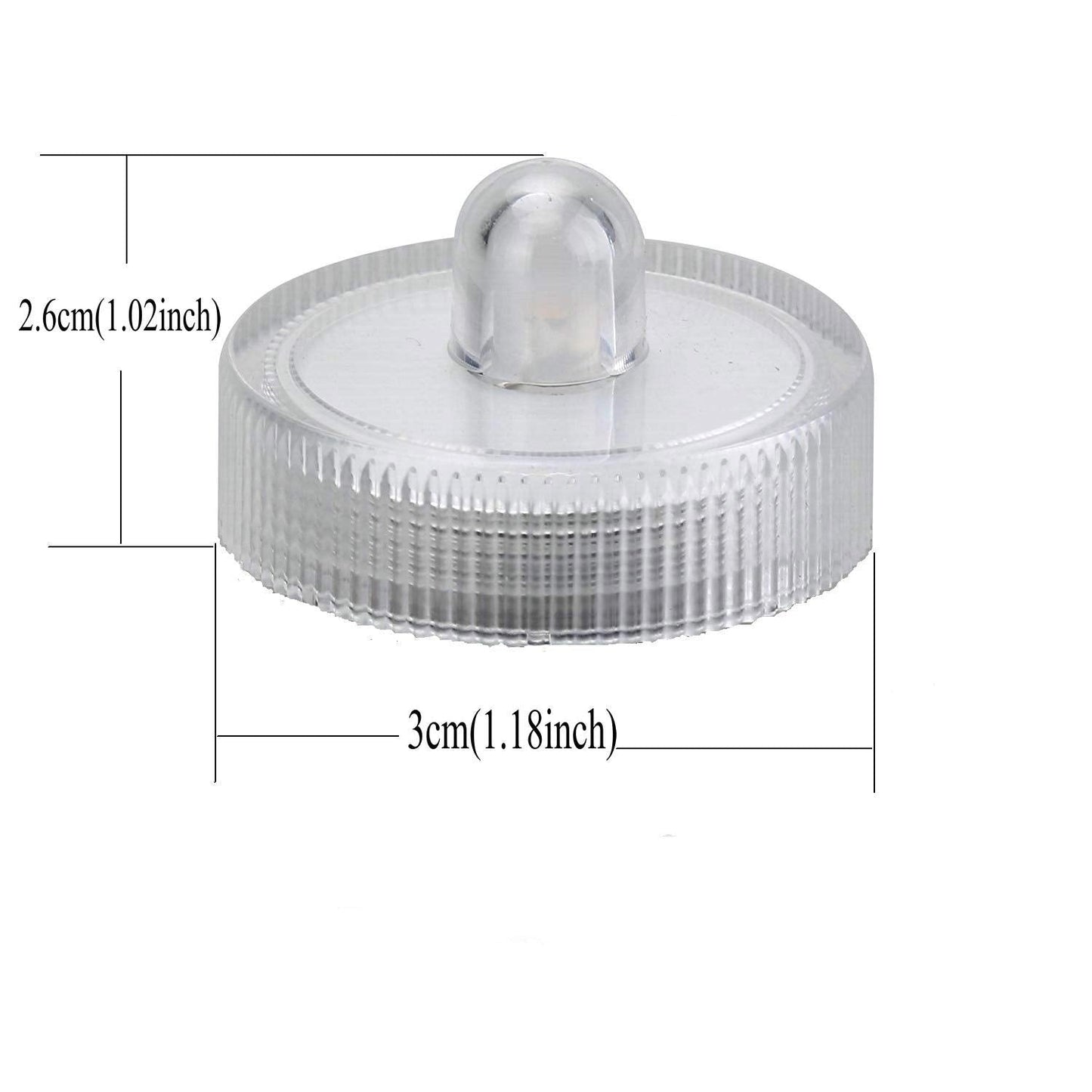 Bright LED Battery Operated Flameless Tea Light, Submersible Tea Candle Waterproof Decorations Underwater Vase Light for Party & Wedding, Pack of 12, Warm White