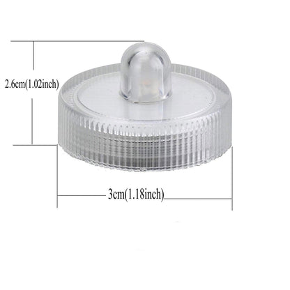 Bright LED Battery Operated Flameless Tea Light, Submersible Tea Candle Waterproof Decorations Underwater Vase Light for Party & Wedding, Pack of 12, Warm White