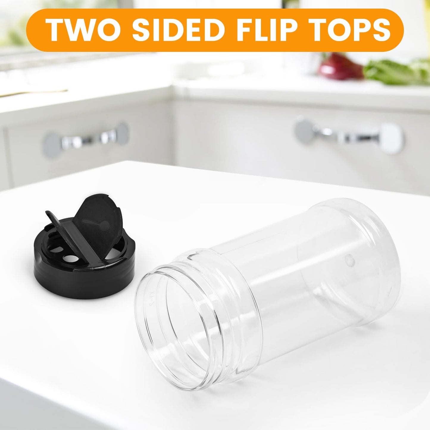 PPXHFV 36pcs 5.5oz plastic spice jars with shaker lids, plastic spice jars,seasoning bottles,Used to store seasoning powder.