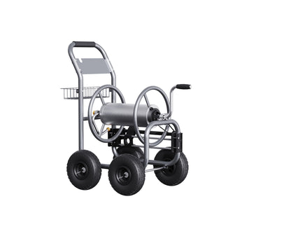 Giraffe Tools Hose Reel Cart, Hose Cart with Wheels Heavy Duty, Industrial Hose Reels for Outside, 250-Feet of 5/8" Hose Capacity, Hose Guide Pre-Installed
