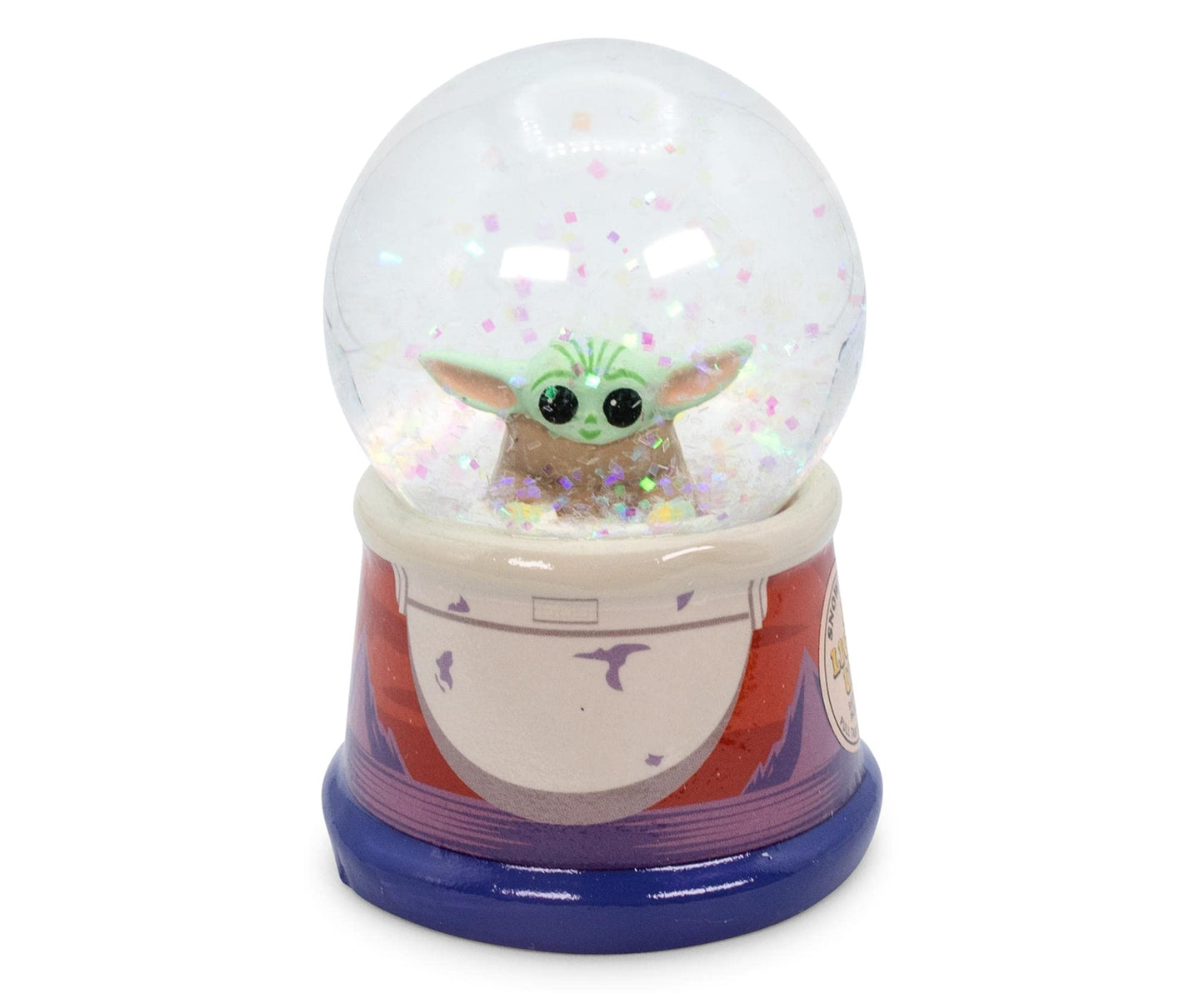 Silver Buffalo Star Wars The Mandalorian Light Up Snow Globe│Grogu Baby Yoda│4.6 Inches Tall, 55mm (Medium)