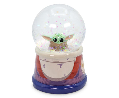 Silver Buffalo Star Wars The Mandalorian Light Up Snow Globe│Grogu Baby Yoda│4.6 Inches Tall, 55mm (Medium)