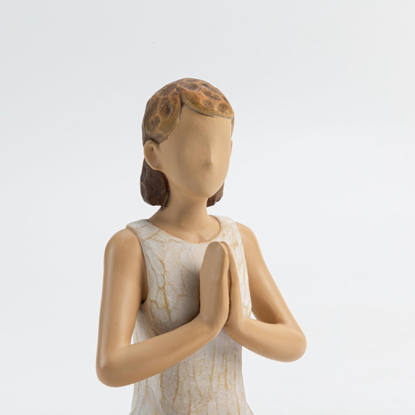 ShineOnAngel Yoga Meditation Statue, 5" Yoga Girl Living Room Decoration, Woodcut Carving, Hand Painted Resin, Home Decor
