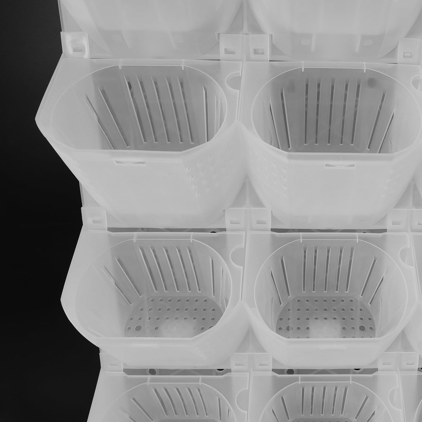 BYOIPLOI Vertical Wall Planter, Wall Planter with 36 Pots and 36 Non-Woven Fabrics Vegetable Hanging Pocket Holder for Hanging Flower Herbs Vegetables Home Indoor Outdoor Black (White)