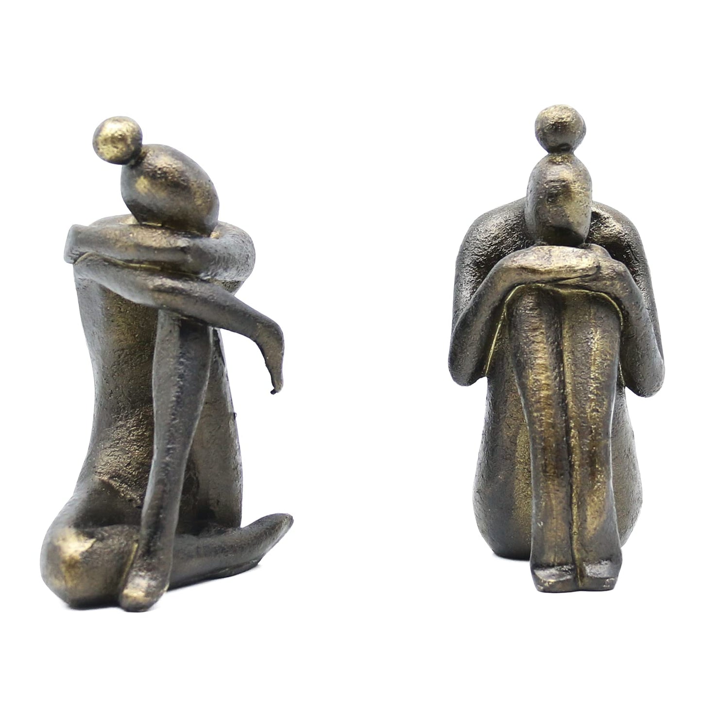 Lukitas Unique Decorative Girl Thinker Bookends, Non-Slip Book Holder, Home Office Bookshelf Decor, Creative Desktop Ornaments for Study Room Hotel Shelves, Resin, 1Pair/2Piece 6.5''