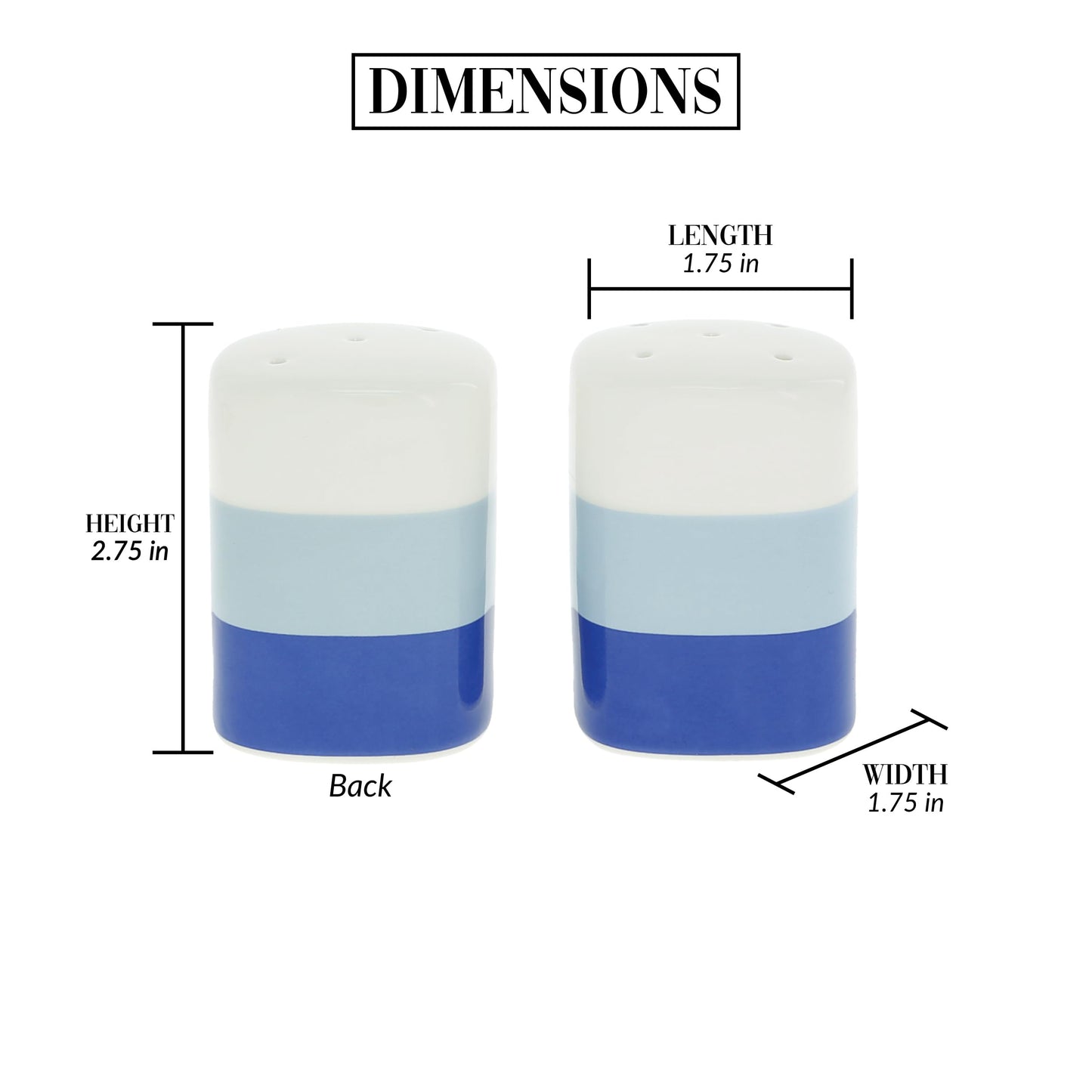 Pavilion Gift Company - Lake Life - 3 oz Salt & Pepper Ceramic Stoneware Shaker Set Cottage Waterfront