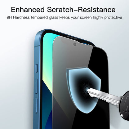 JETech Privacy Full Coverage Screen Protector for iPhone 16e 2025, iPhone 13/13 Pro 6.1-Inch, Anti-Spy Tempered Glass Film, Edge to Edge Protection Case-Friendly, 2-Pack