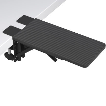 BONTEC Ergonomic Desk Extender Tray, 9.5"x9.1" Table Mount Arm Wrist Rest Shelf, 90° Foldable Elbow Support, Clamp on Computer Arm Rest for Desk, Office & Home Use, Durable & Easy to Install