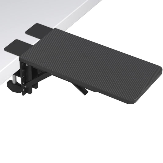 BONTEC Ergonomic Desk Extender Tray, 9.5"x9.1" Table Mount Arm Wrist Rest Shelf, 90° Foldable Elbow Support, Clamp on Computer Arm Rest for Desk, Office & Home Use, Durable & Easy to Install