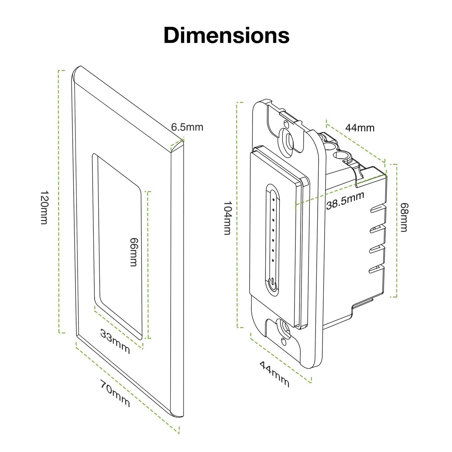 GHome Smart 3 Way Dimmer Smart Switch Can Work Separately Or Work with Traditional 3-Way Switch, Compatible with Alexa, Google Assistant, Neutral Wire Required, 2.4GHz WiFi Only, FCC Certified, 3 Pack