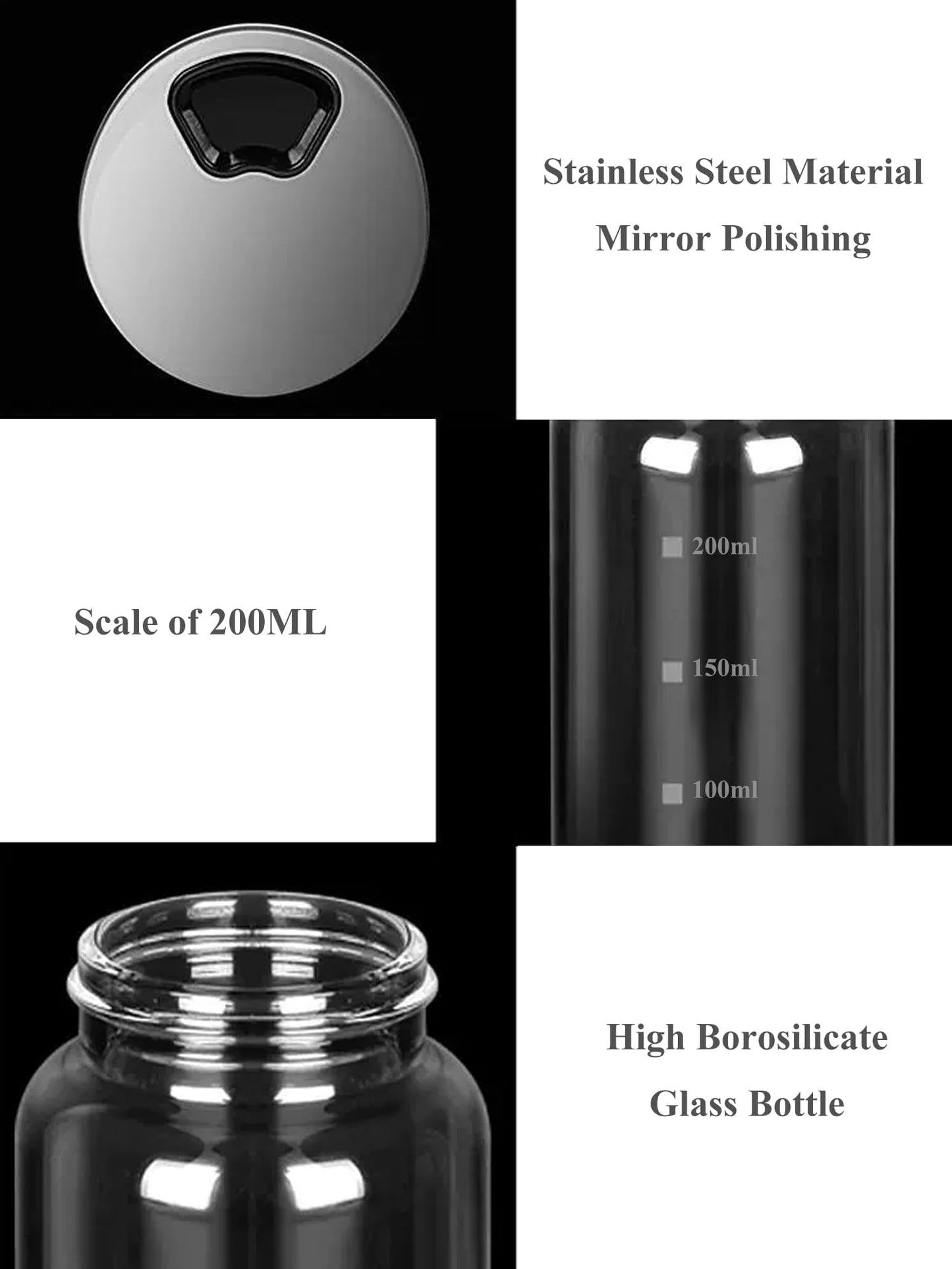 7 oz Salt and Pepper Shakers Set with Adjustable Outlet Holes Clear Glass Bottles Spice Seasoning Cans Jar for Kitchen Decor and Home Restaurant BBQ Camping Farmhouse Kitchen Accessories(5 Pcs, 200ML)