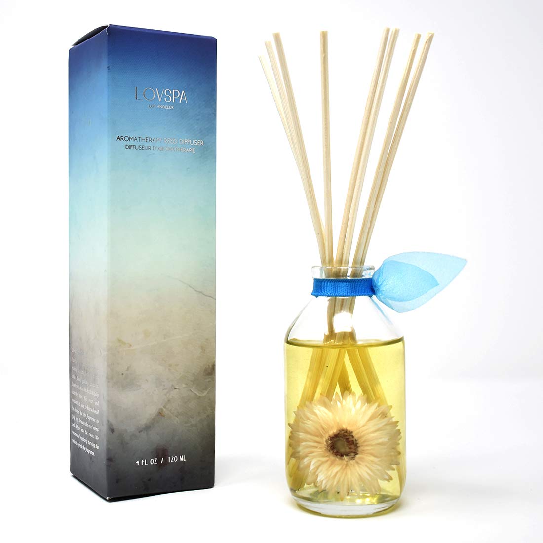 LOVSPA Reed Diffuser Set, Smoked Vanilla Scented Oil Diffuser with Sticks, Home Fragrance Accessories for Bathroom Shelf Decor, Aroma Diffusers for Home or Office Fall Decor, USA Made
