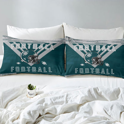 Feelyou Football Bed Sheets Set Boys Girls Twin Size Fitted Sheet Rugby Sports Football City Bedding Set for Boys Kids Teen
