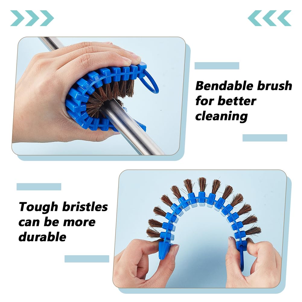 AHANDMAKER 2 Pcs 2 Colors Barbell Brush Barbell Cleaning Kit Nylon Brushes Weightlifting Bar Flexible Cleaner Rust Chalk Remover for Strength Training Bars Dumbbells Weight Trays Exercise Equipment