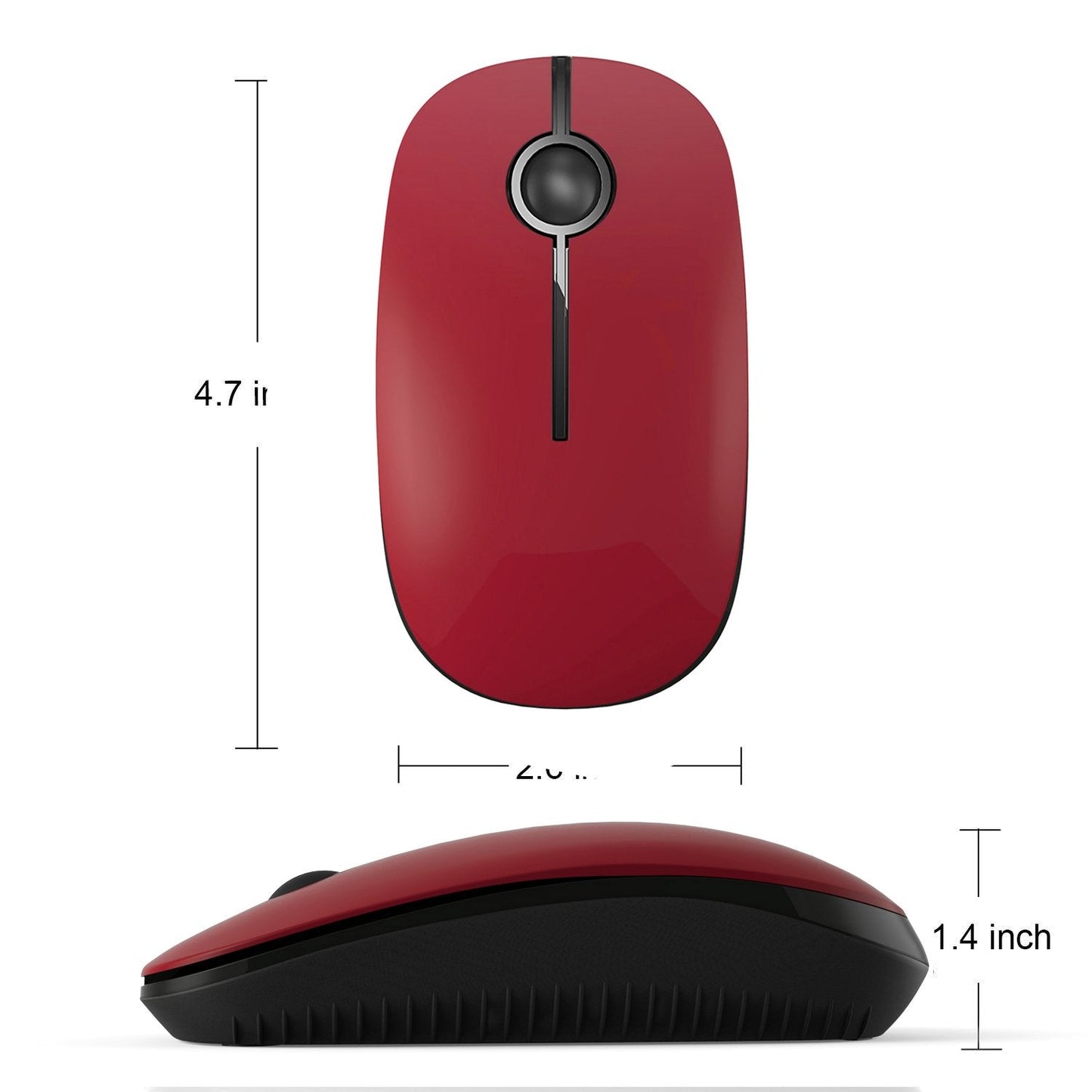 VssoPlor Wireless Mouse, 2.4G Slim Portable Computer Laptop Mouse with Nano Receiver Quiet Silent Optical Mice for Notebook, PC, Laptop, Computer-Black and Gold
