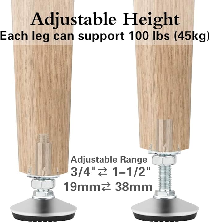 4 Set M10 Adjustable Leveling Feet, Heavy Duty Height Adjuster Furniture