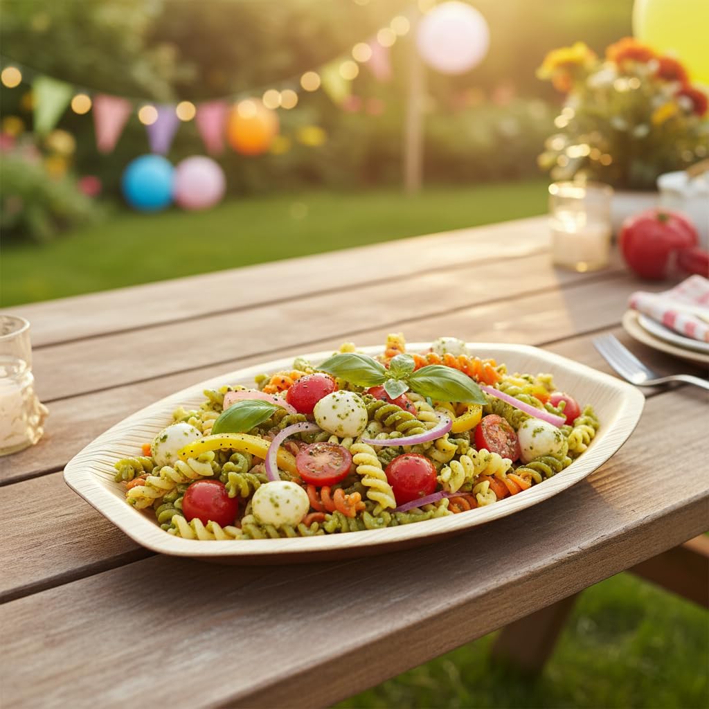 Charity Leaf Disposable Palm Leaf 13" x 9" Trays (10 pieces) Bamboo Like Serving Platters, Disposable Boards, Eco-Friendly Dinnerware For Weddings, Catering, Events