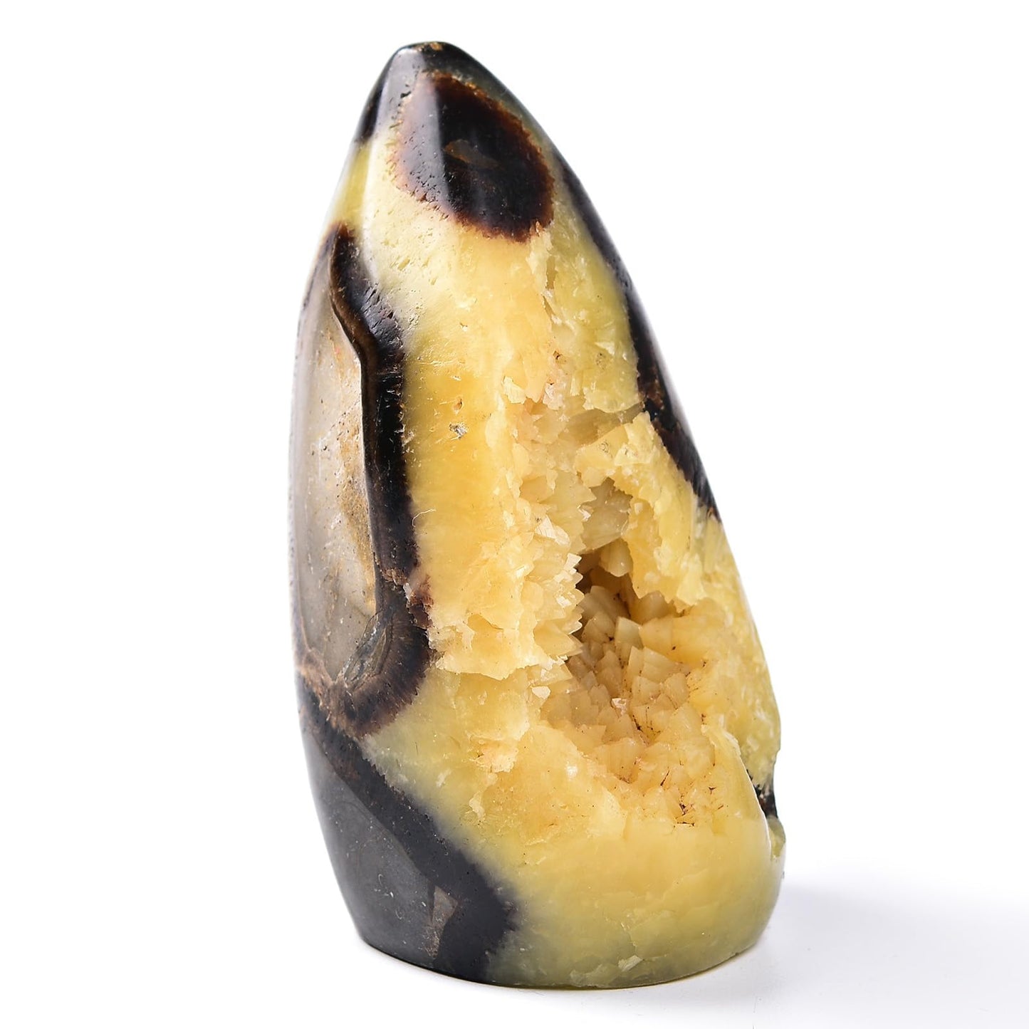 MOGEMT Septarian Geode Rock Healing Crystal Cluster Septarium Irregular Home Decoration Specimen Large 1-1.5 Lbs