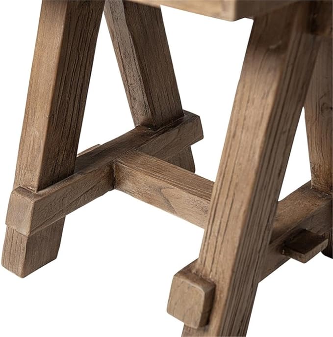 Pemberly Row 18 in Square Reclaimed Elm Side Table, Medium-Dark Brown Finish