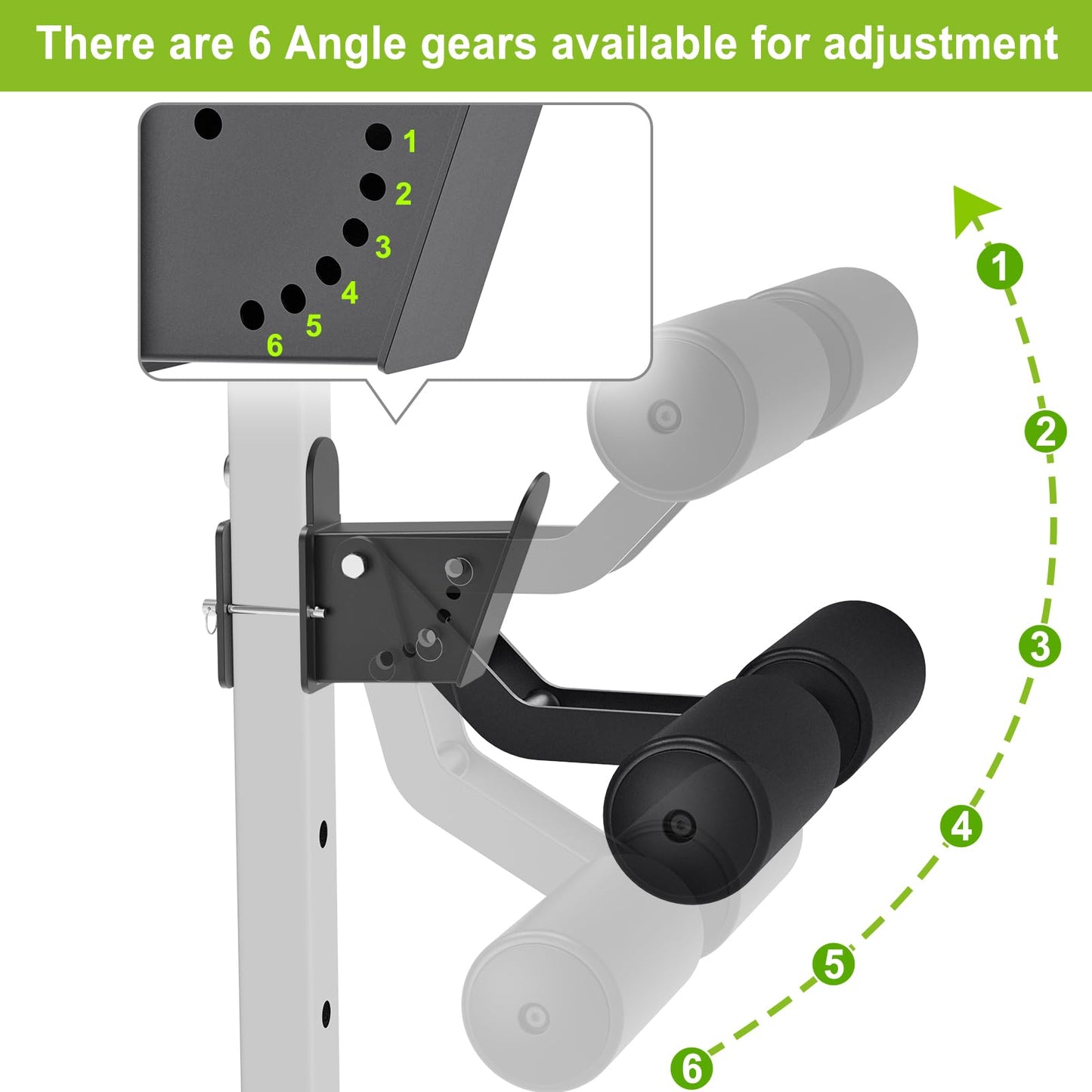 Nordic Hamstring Curl Squat Rack Attachment for 2" x 2" Power Rack with 1/2" or 1" Hole - Adjustable Leg Hold Down Attachment with Premium Leather Surface - for Ultimate Home Gym Experience